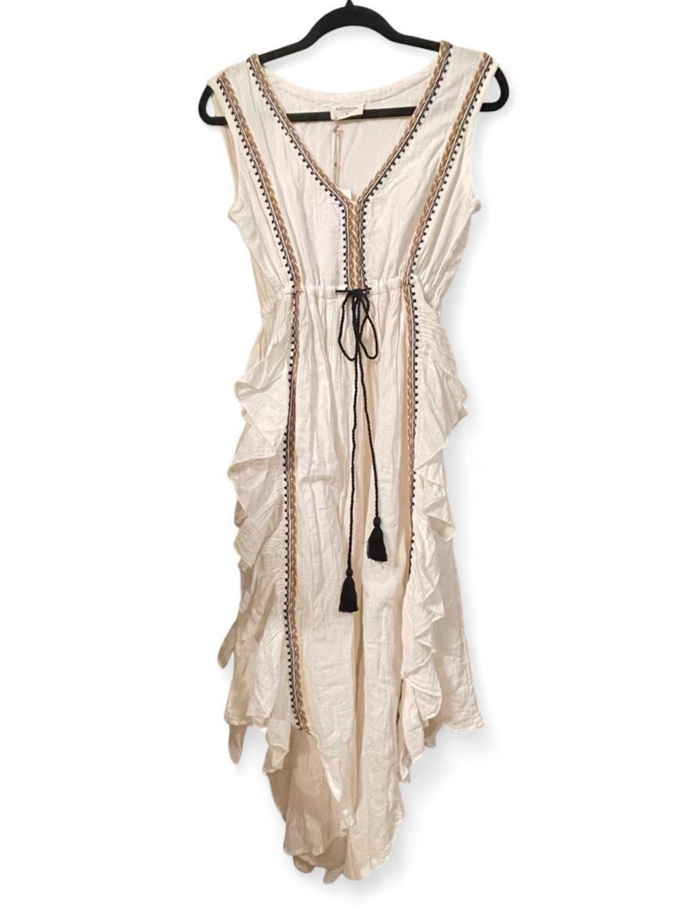 Talisman Baba Maxi Dress Off White Boho Ruffle - Sundance Catalog - NWT - Small